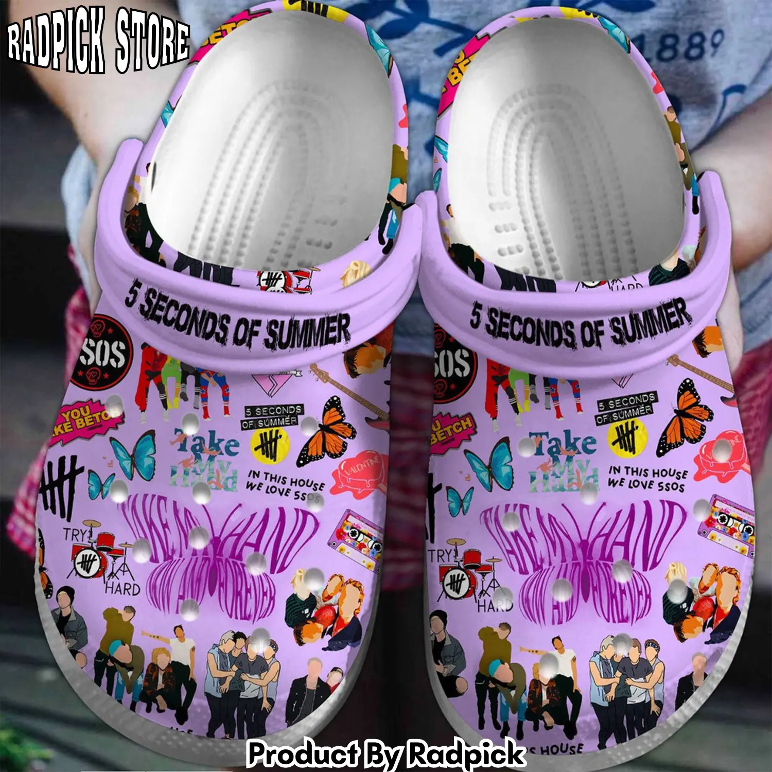 Radpick 5 seconds of summer band music premium clogs shoes comfortable for men women vax rp6528366